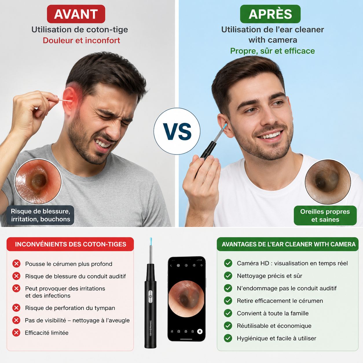 EarVision™ - Nettoyeur d'Oreilles Visuel Intelligent HD sans Fil 5