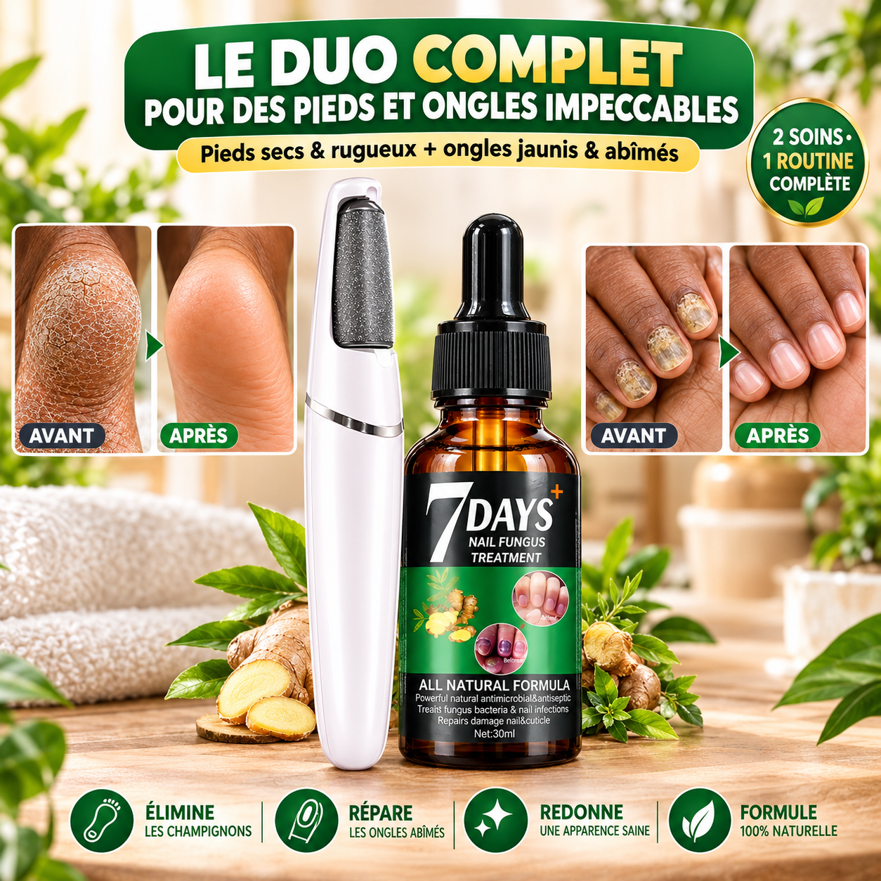 Pack Soin Complet des Pieds — Peaux mortes, Callosités & Ongles ternes