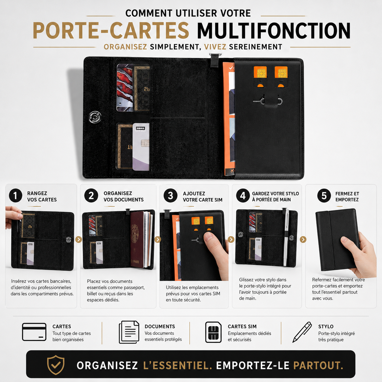 TravelGuard Pro — Porte-Passeport Ultra-Sécurisé (AEROVAULT™) 3