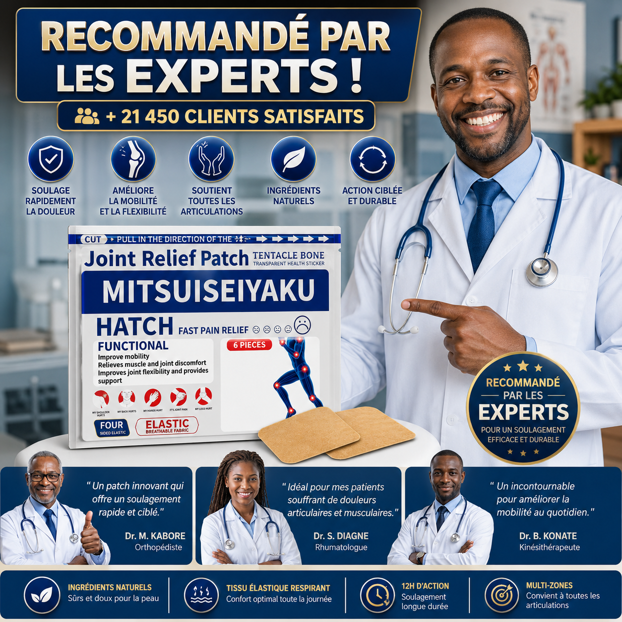 Patchs Anti-Douleurs Articulaires et Musculaires : Dites adieu aux douleurs en quelques jours ( 1 paquet acheté = 1 paquet offert ) - Kinshasa 2