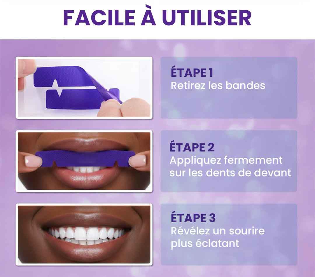 Bandes Blanchissantes Violettes pour les Dents 6