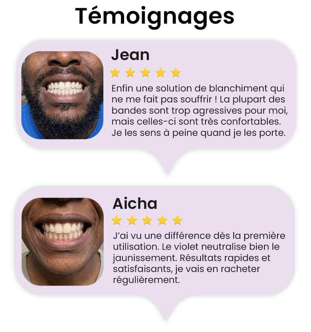 Bandes Blanchissantes Violettes pour les Dents 7