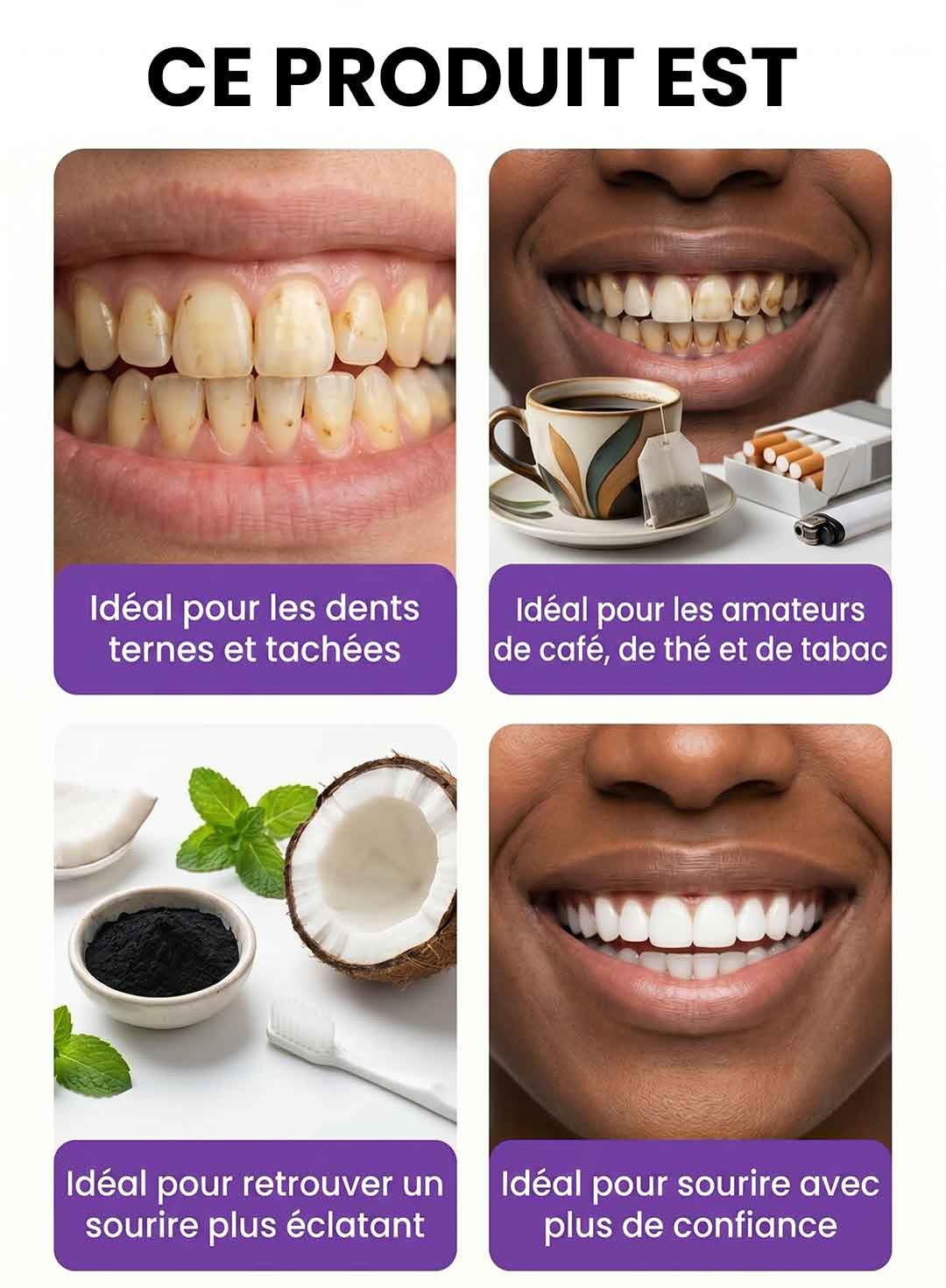 Bandes Blanchissantes Violettes pour les Dents 4