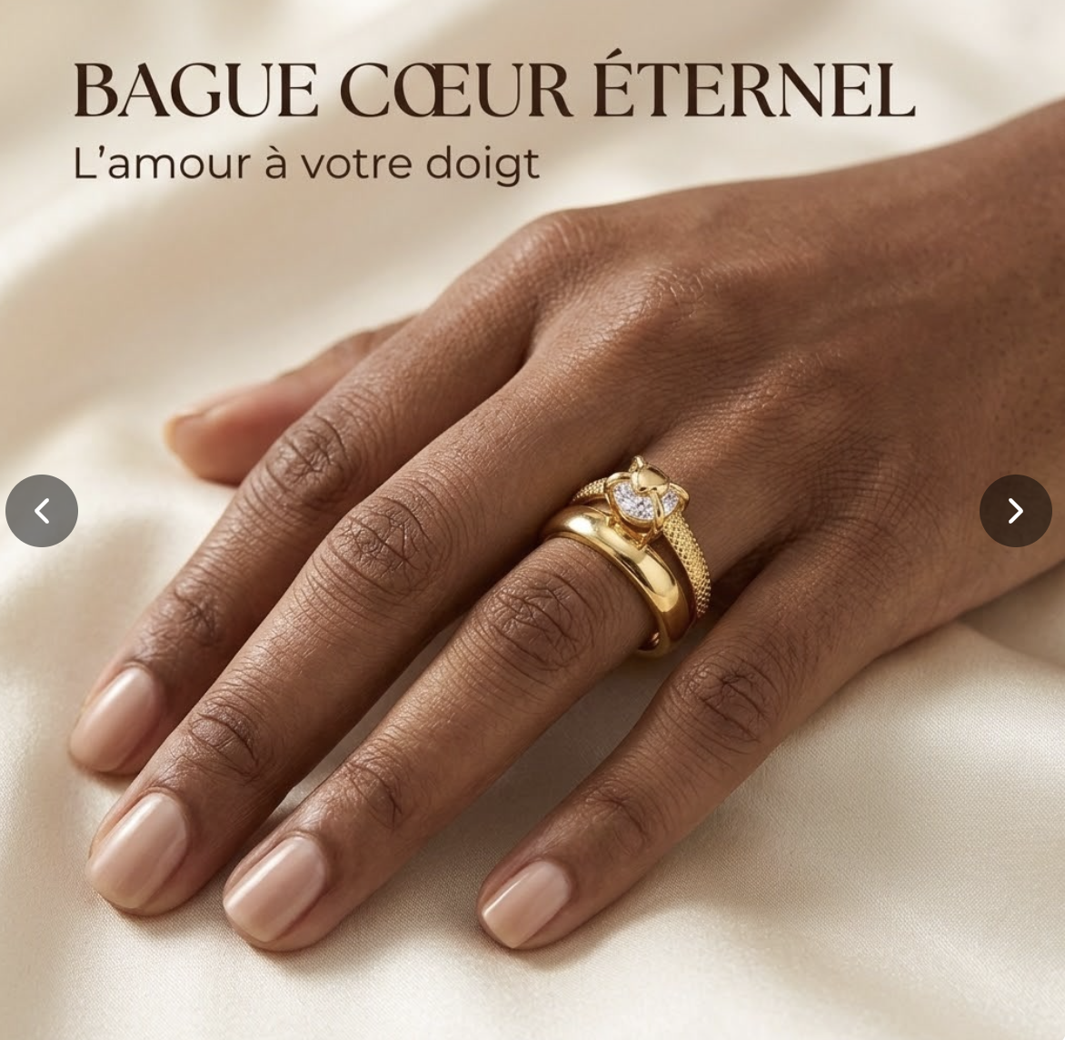 Bague Cœur Éternel Dorée
