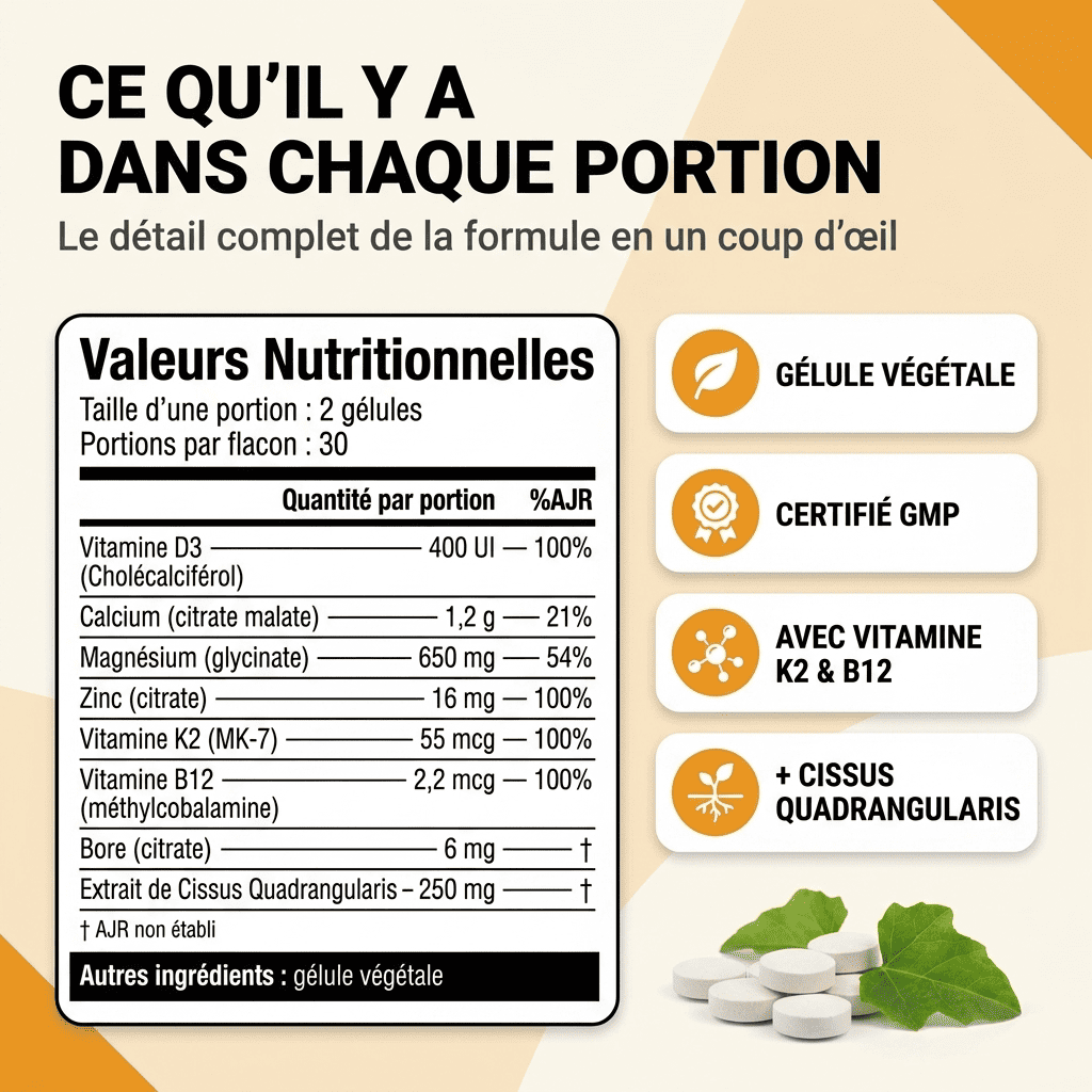 Complexe Calcium Magnésium Zinc + Vitamine D3 – Soutien Osseux, Musculaire & Immunitaire – 60 Comprimés 3