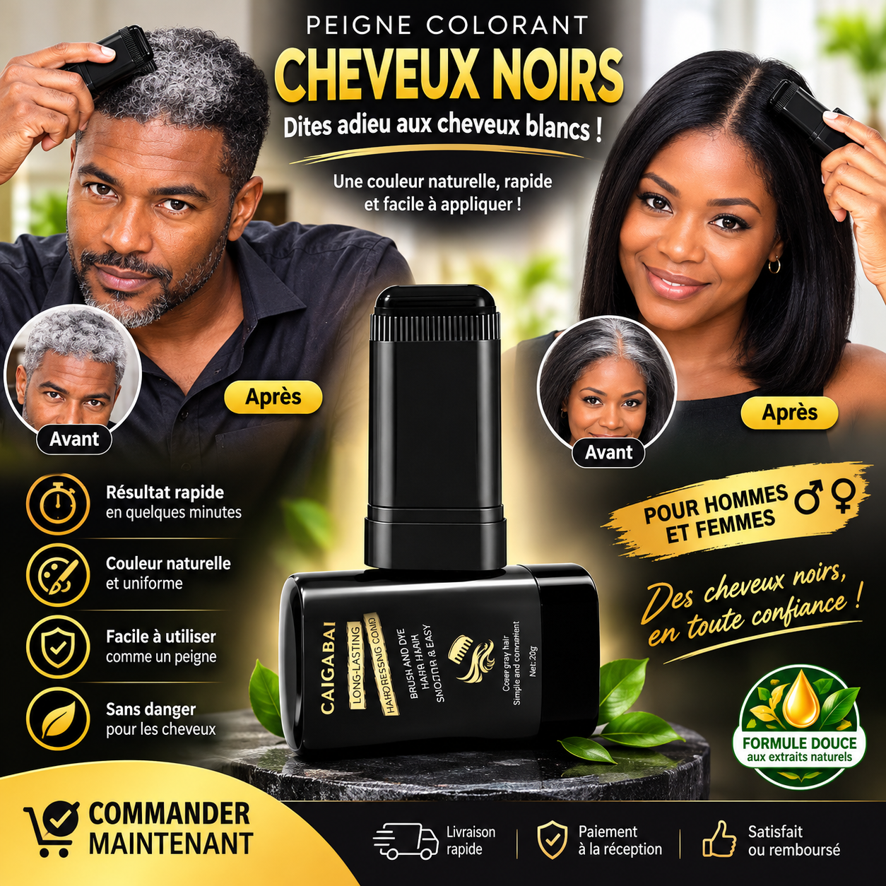 PEIGNE COLORANT EXPRESS POUR CHEVEUX