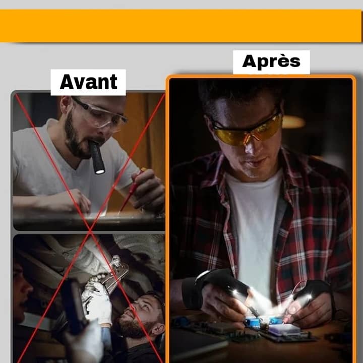 Gant LED Torche Mains Libres 2