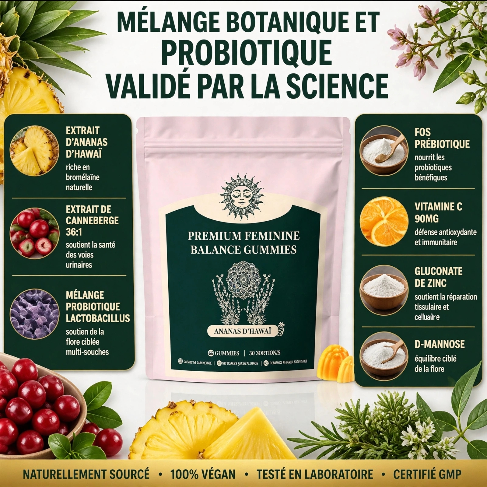 Gummies Probiotique Équilibré féminin et naturel 
