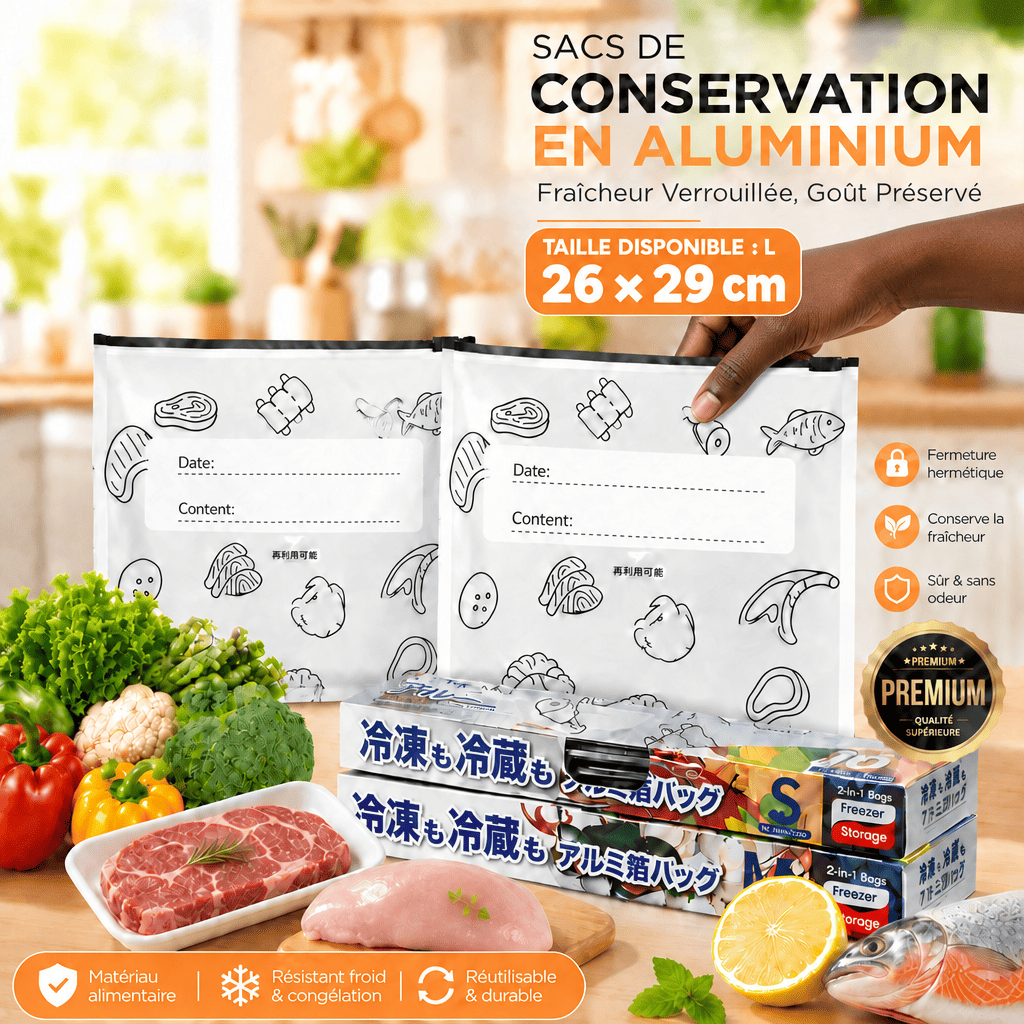 Sacs de Conservation Réutilisables EcoFresh™ - Fraîcheur Longue Durée & Zéro Déchet