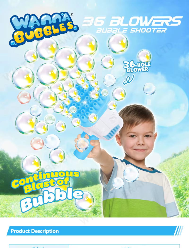 Pistolet à Bulles Électrique 36 Trous 5