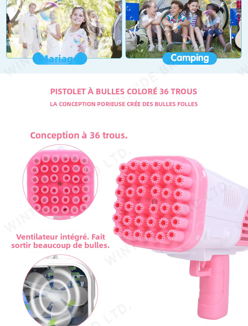 Pistolet à Bulles Électrique 36 Trous 3