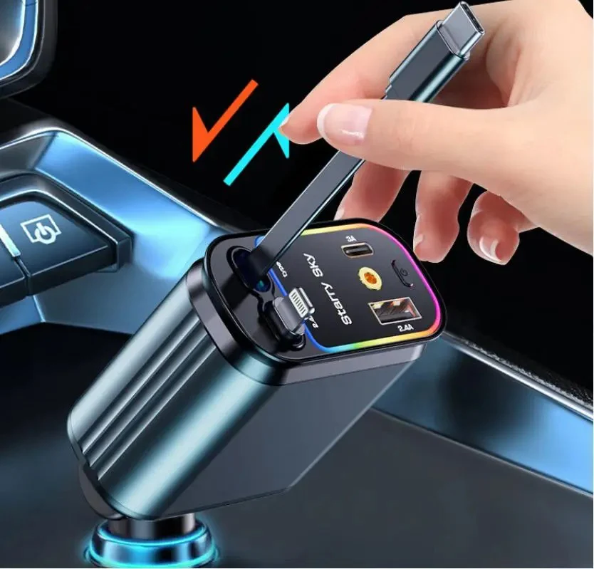 Chargeur Voiture Rétractable 4-en-1 Fast Charge | DrivePower™ 3
