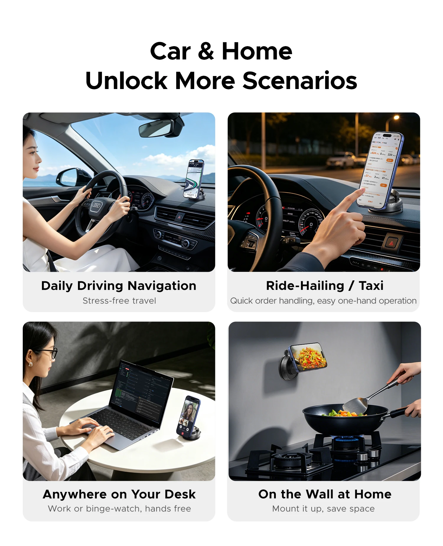 Support Téléphone Voiture Magnétique ORICO MagSafe 360° – Ventouse Haute Adhérence 4