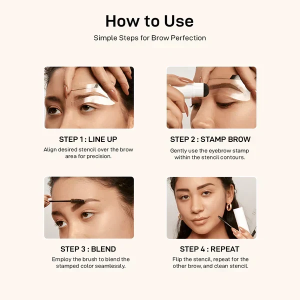 Kit Brow-STAMP : Tampon & Pochoirs Précision pour Sourcils 2