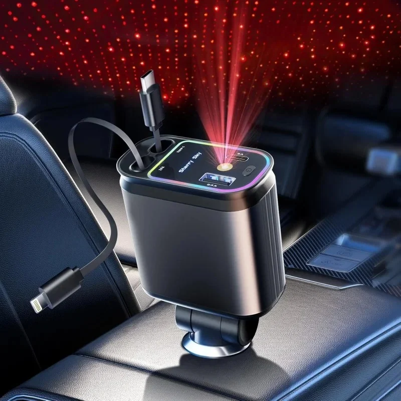 Chargeur Voiture Rétractable 4-en-1 Fast Charge | DrivePower™ 2